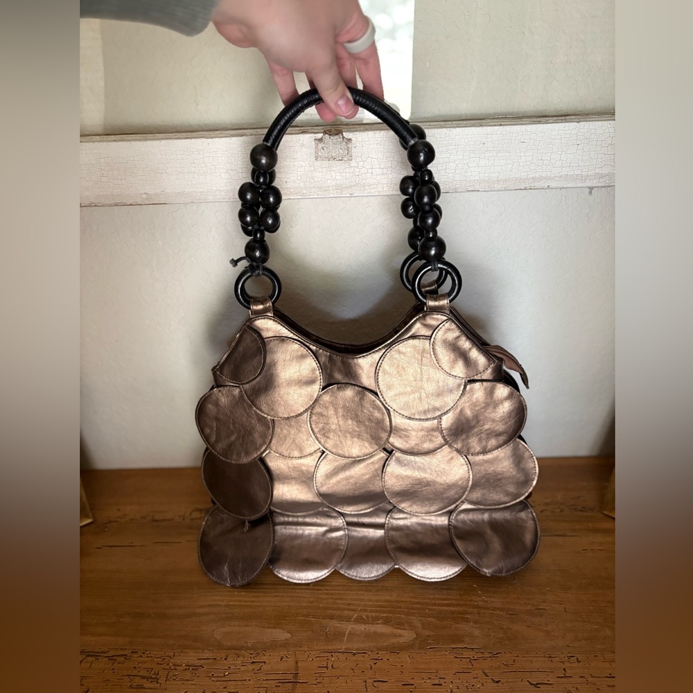 VTG Y2K 00’s Bueno Bronze Leather Shoulder Bag
